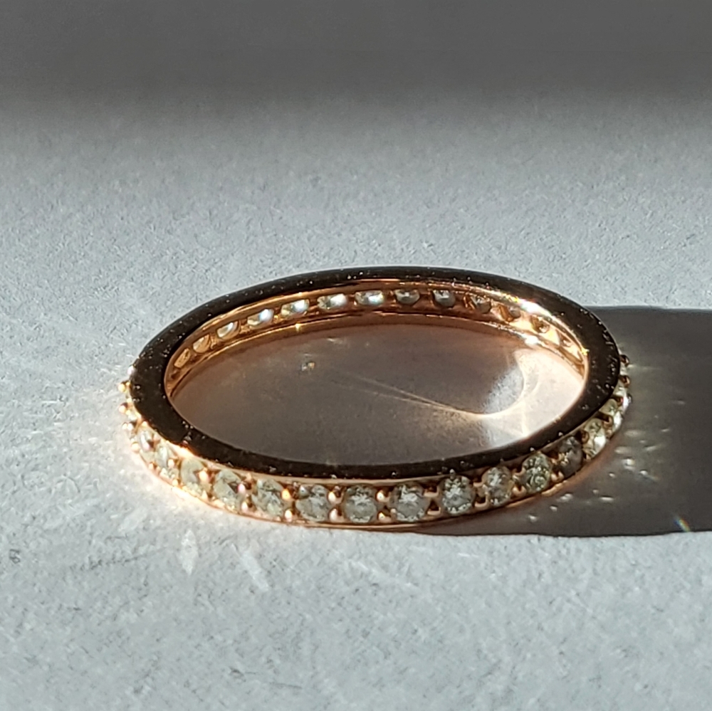 Diamond Pave Eternity Ring in 18K solid pink gold